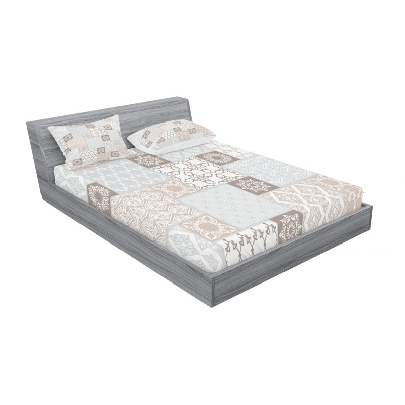 Microfiber Damask Sheet Set, Full Sheet Set with Fitted Sheet