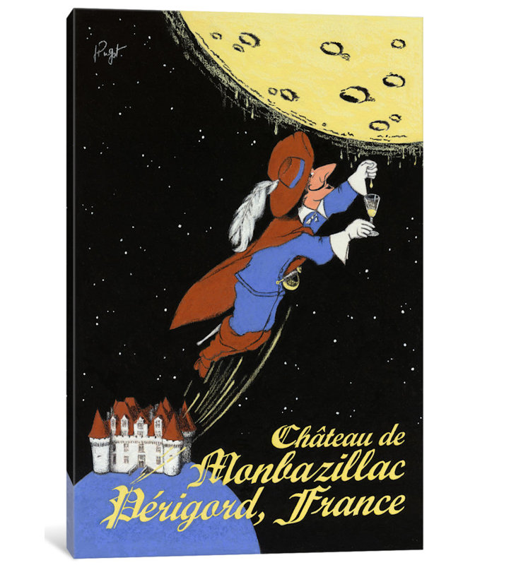 « harvest moon », affiche rétro sur toile, H 26 po x l 18 po x P 1,5 po