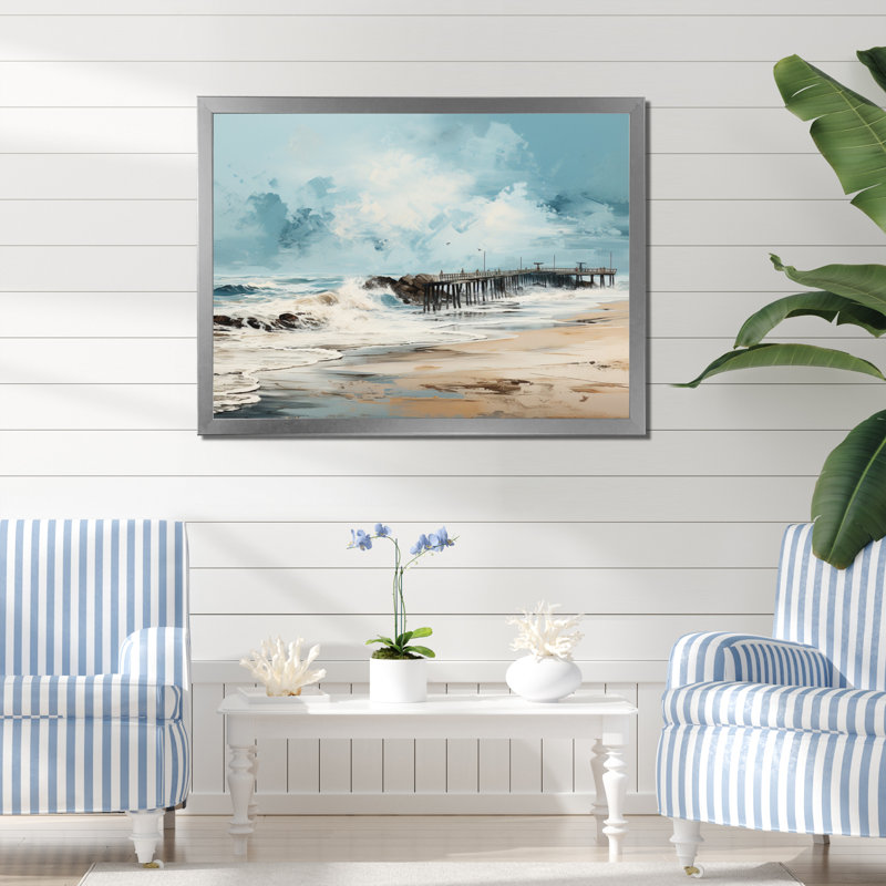Pier Pier Pier III - reproduction d'art, Cadre simple argenté, H 30 po x l 40 po x P 1,5 po
