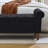 Tufted Button Storage Bench, Fabric Upholstered Ottoman, Window Bench, Rolled Arm Design