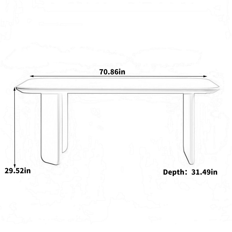 Table de salle à manger l 31,49 po Nexhat, H 29,52 po x L 70,86 po x l 31,49 po