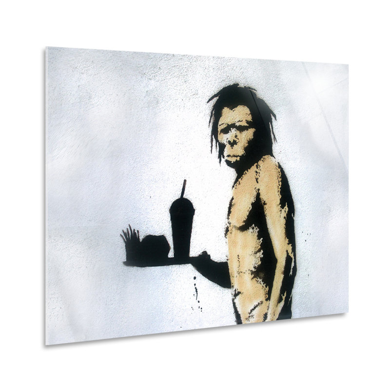 Primitive Man by Banksy - No Frame Painting on Plastic / Acrylic, 65cm H x 95cm W