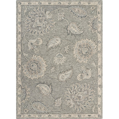 Munz Handmade Gray/Traditional Natural Wool Indoor Area Rug