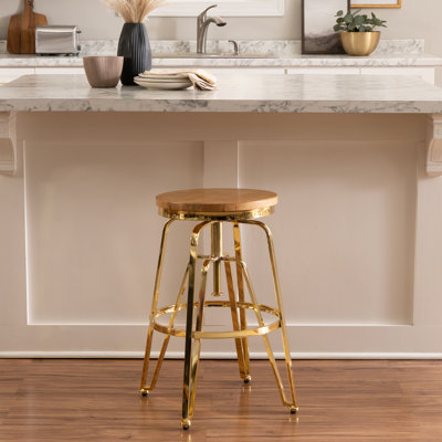 Lyalya Backless Swivel Stool With Adjustable Height