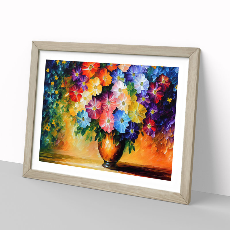 Mixed Flowers - Framed Print, 34cm H x 46cm W, Oak Framed