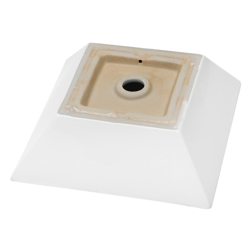 16X16 Inch White Ceramic Square Vessel Bathroom Sink