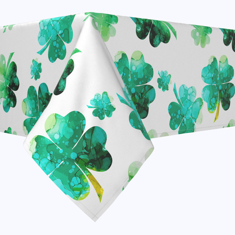Novosel Rain Drop Clovers Tablecloth, 84" L x 60" W