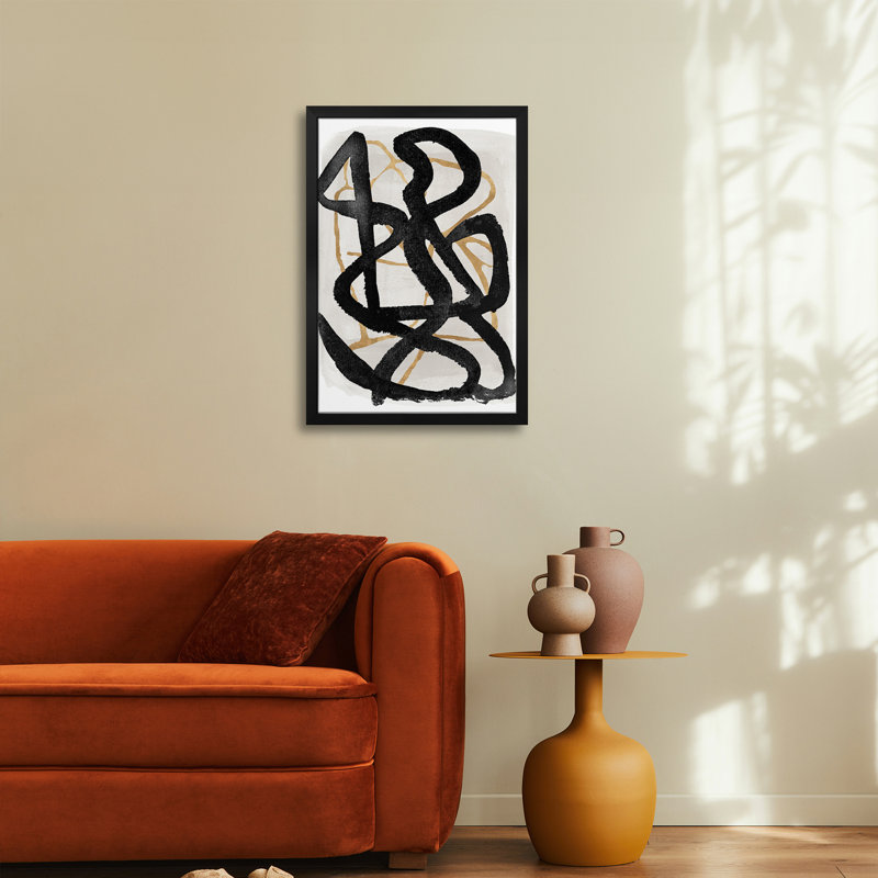 «Hindsight Black I» - reproduction d'art murale - affiche de galerie, H 32 po x l 24 po