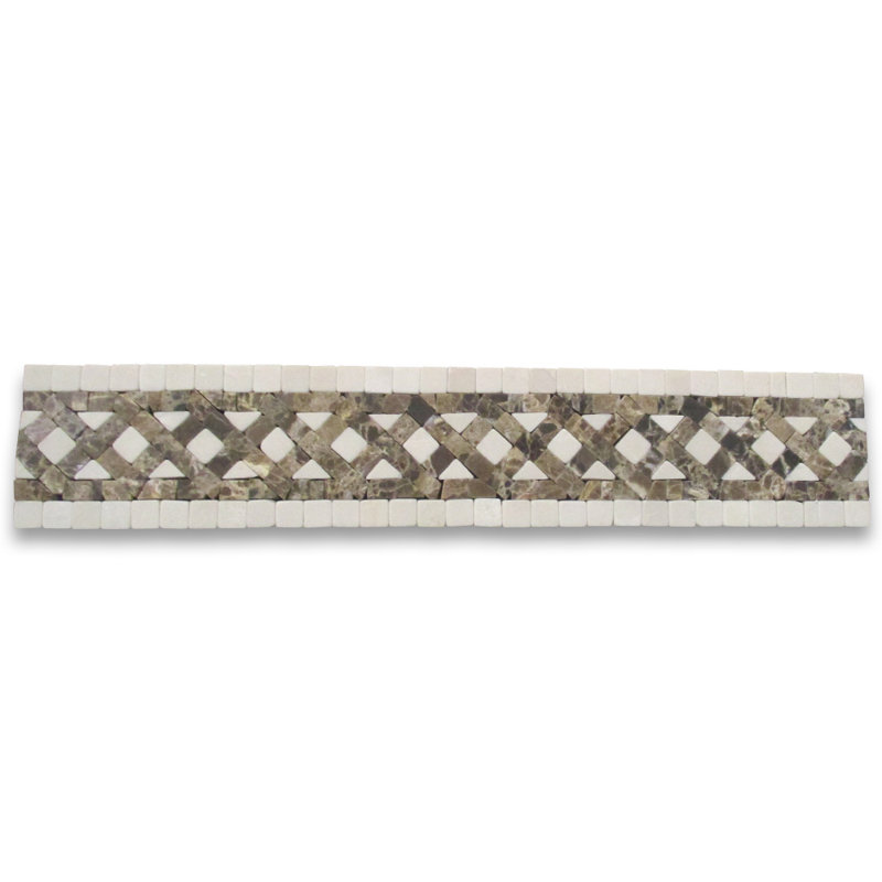 Carreau de mosaïque en marbre 2,5 po x 12 po