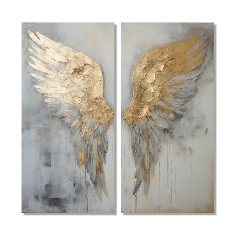 Dicha - Fantasy Wings Angel, art mural, 40" H x 40" W, Wrapped Canvas, Does Not Apply