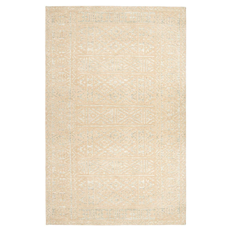 Tapis abstrait en microfibre tissé à la machine Caroletta, Rectangle 8 pi 10 po x 12 pi