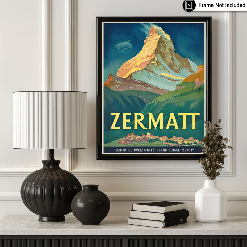Zermatt, Sans cadre, Affiche, H 12 po x l 16 po