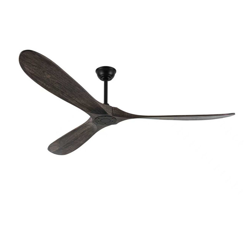 72" Large Size Solid Wood Ceiling Fan  without Lights with Remote Control and Wall Switch, Indoor Outdoor Ceiling Fan no Light for Patio,Indoor,Living Room,Bedroom,Farmhouse--Ash Brown