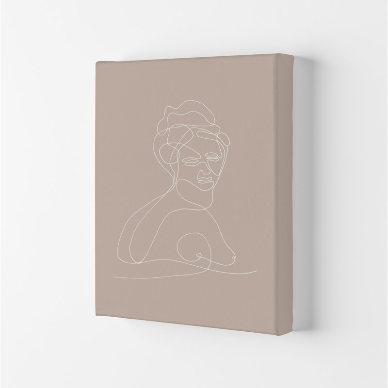 Line Bust Female Statue - Print, 42cm H x 29.7cm W x 4cm D, Wrapped Canvas