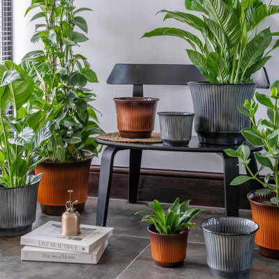 Jasper Ribbed Planter Set