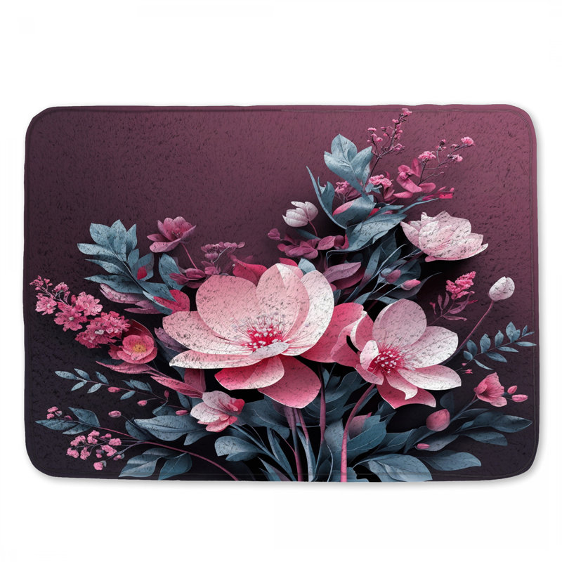 Tapis de bain rose, 24in W x 17in L