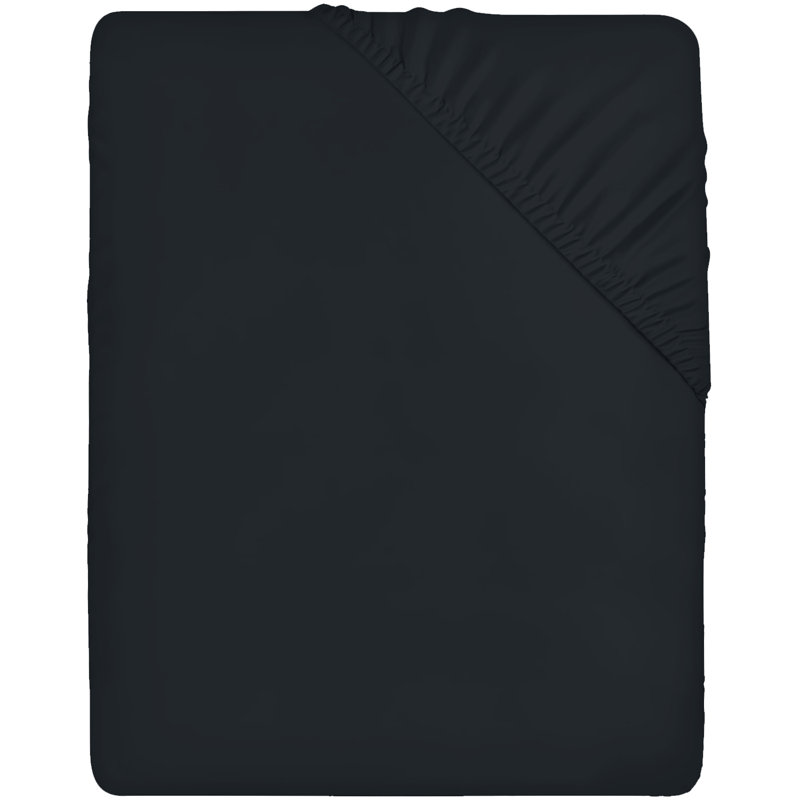 Leila Microfiber 25cm Deep Pocket Fitted Bed Sheet, Super King (6'), Black