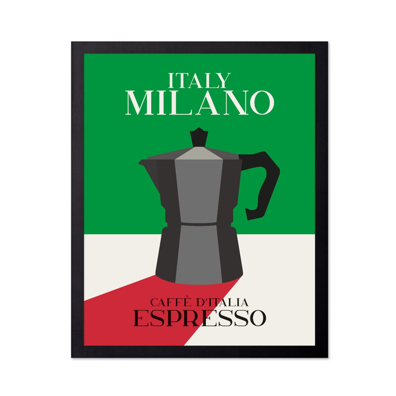 Italie Milano Espresso, Black Framed, Poster, 08"H x 10"W