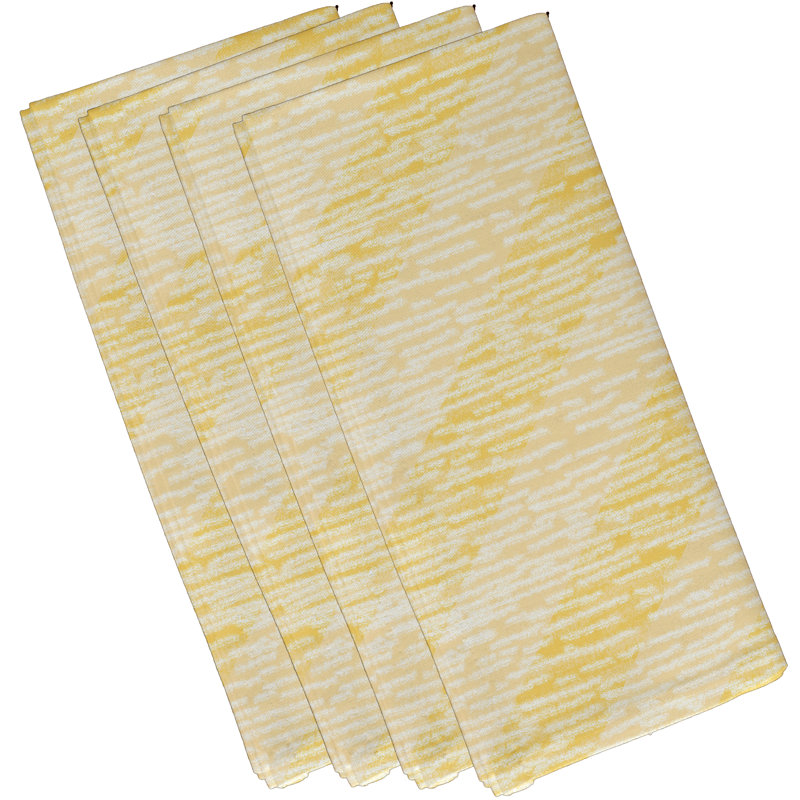Odelina Polyester Geometric Square Napkin, Yellow