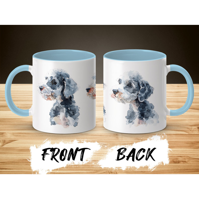 11oz Watercolour Bedlington Terrier Design Coffee Mug, 3