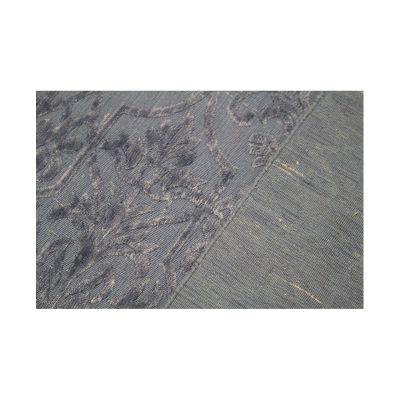 Damask Area Rug in Light Blue