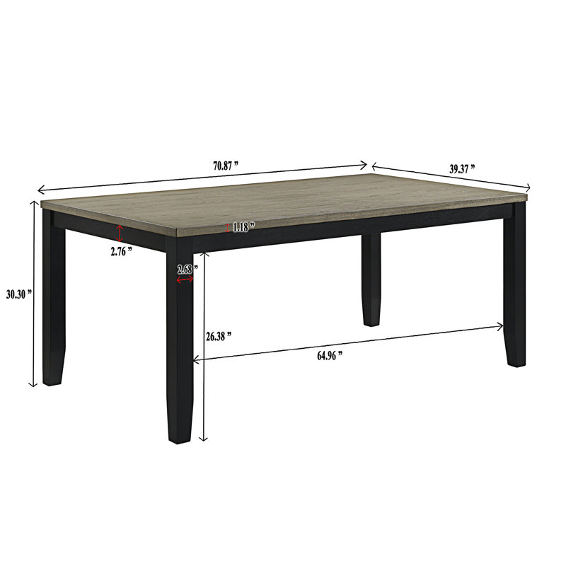 Table de salle à manger contemporaine à deux tons