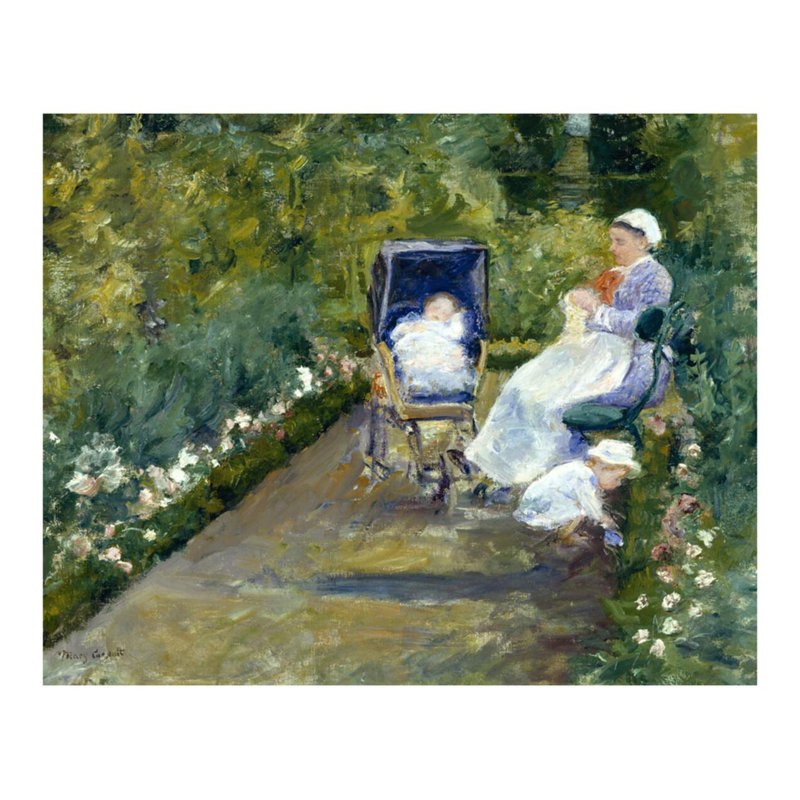 «Children in a Garden (The Nurse)» par Mary Cassatt - Estampe numérique, H 22 po x l 28 po