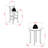 Hubbard Walnut 3-Piece High Table Set with V-Back Bar Stools