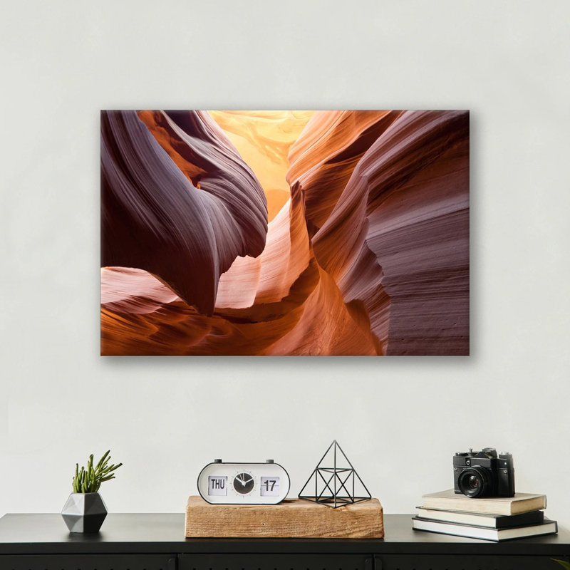 Antelope Canyon Print - Slot Canyon Wall Art - Arizona Desert Landscape Poster - Sandstone Canyon Photography - Southwest Nature Wall Decor - Scenic Travel Artwork - Large Wall Hanging Home Decor Print