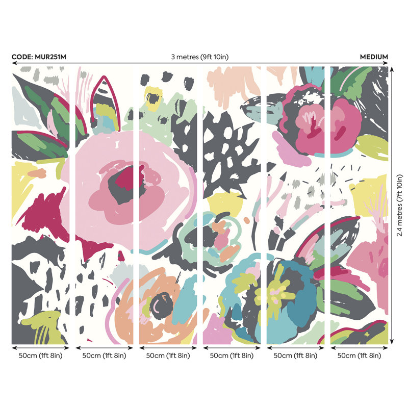 Arshanti Floral Wall Mural, Multicolor