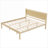 Light Natural King Solid Pine Platform Bed, Wood Frame with Headboard, Wood Slat Support, No Box Spring Required