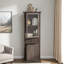 Armoire de rangement autoportante avec porte en verre et tablettes réglables, 1 tiroir-1914732287