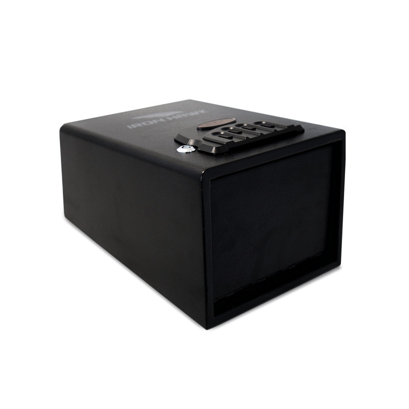 Grand coffre-fort en acier noir mat pour objets de valeur - 7,42 po Hauteur, 11,42 profondeur, 8,42 lb, poids de sécurité de 9,05 lb,