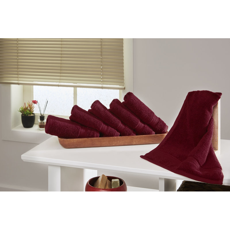 Ensemble de serviettes de bain 6 pièces 13 x 13 Ozdilek, Rouge brique, Gant de toilette - paquet de 6