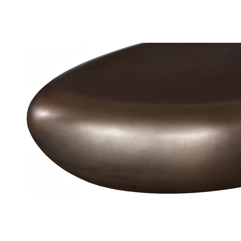 River Stone Solid Coffee Table, 14" H x 42" L x 26" W, Bronze