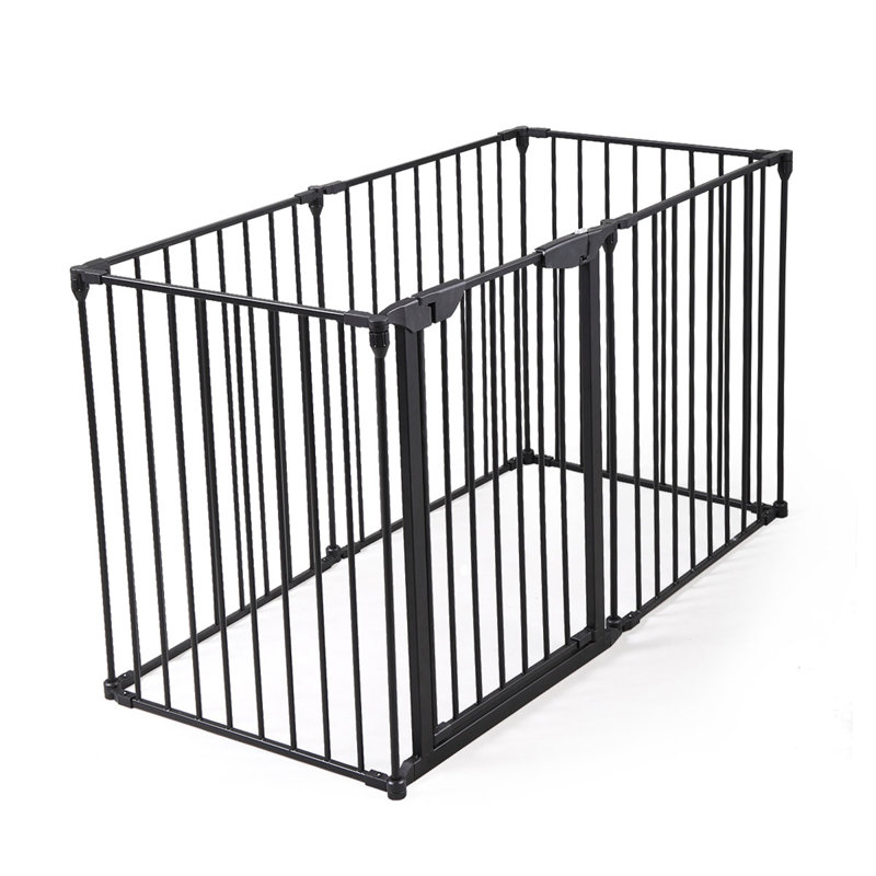 Barrière de sécurité pour bébé 6 panneaux, Noir