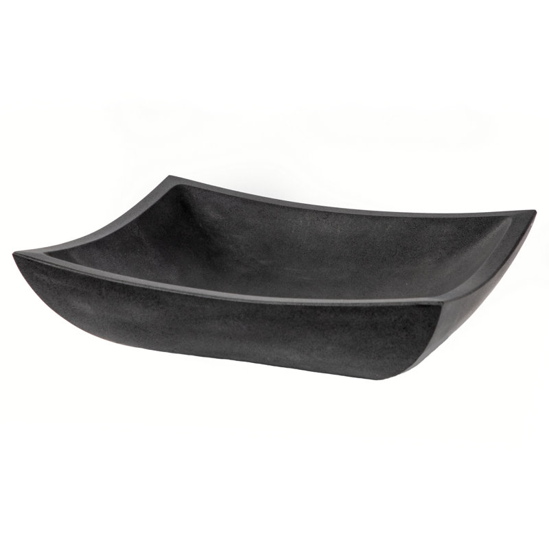 Eden Bath Zen 14.75'' Honed Black Stone Rectangular Bathroom Sink