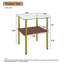 Table d'appoint 2 pièces en verre rectangulaire moderne, plateau en verre trempé, tablette de rangement en MDF et pieds en métal, table d'appoint minimaliste pour salon et chambre à coucher-1789557960-1789557966-1789558576