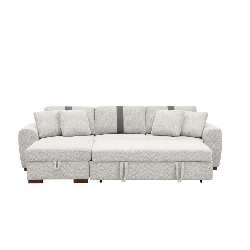 Wool-Like Pull-Out Sleeper Sofa, Left Hand Facing