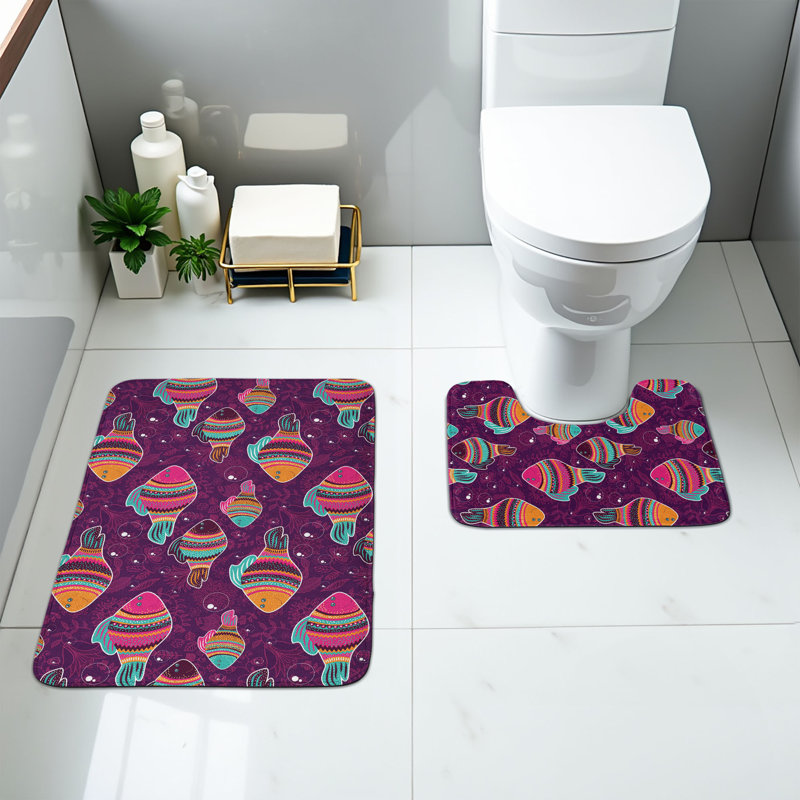  Tapis de salle de bain poisson 2 pièces