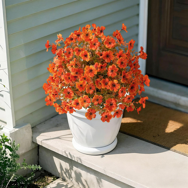 Fleurs artificielles kbndieu violet pour l'extérieur avec épi de sol, arbustes de verdure artificiels résistants aux rayons UV, buissons de plantes florales réalistes pour la maison