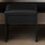 Coiffeuse compacte avec miroir, éclairage DEL réglable, prise électrique, support pour sèche-cheveux et tabouret noir - Design américain pour chambre, idéal pour les petits espaces, + plateau en verre. Style classique et moderne.