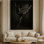 Tableau encadré Ballet Noir sur toile - Cadre blanc