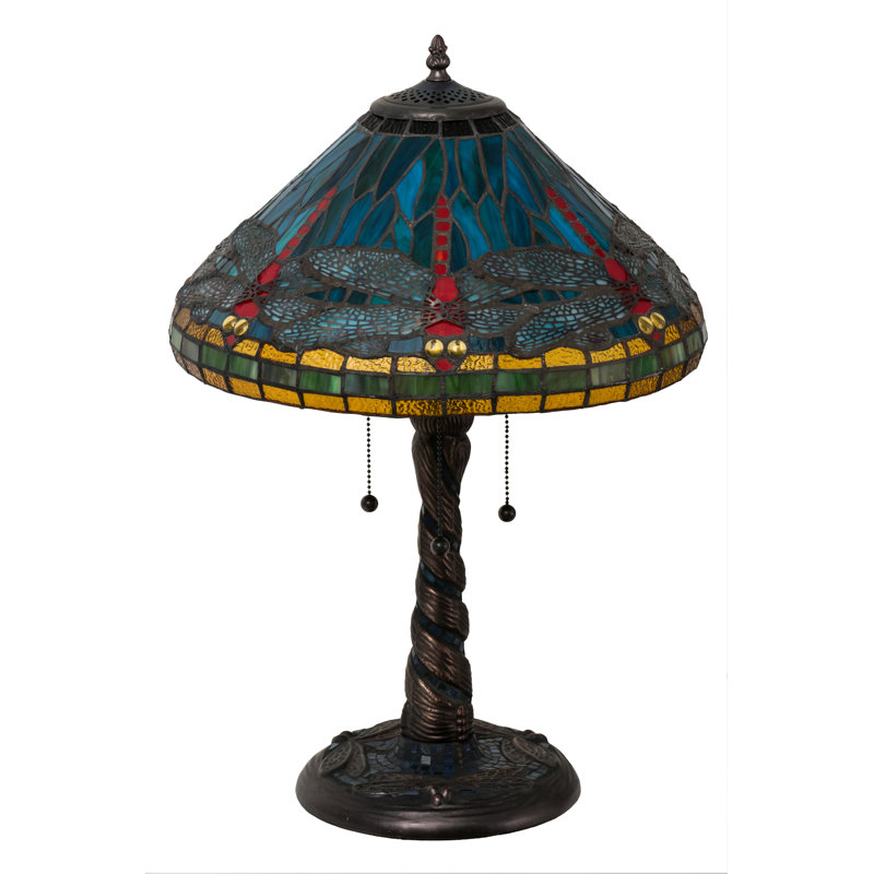 Meyda Tiffany & Stained Glass Table Lamp, Ocean Blue