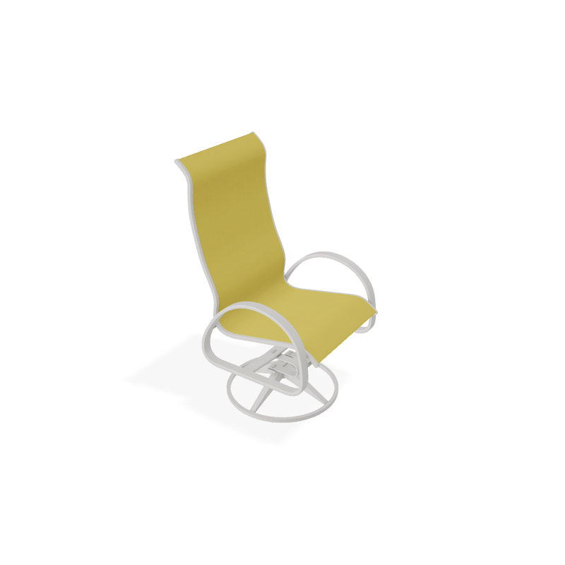 Fauteuil de patio pivotant Hiraku, Neige texturée, Jaune 43D