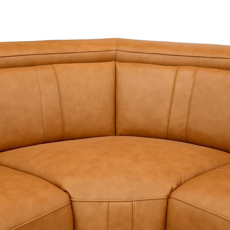Maltrage Leather Match Large Seating Power Recliner Sectional, Ginger Leather Match