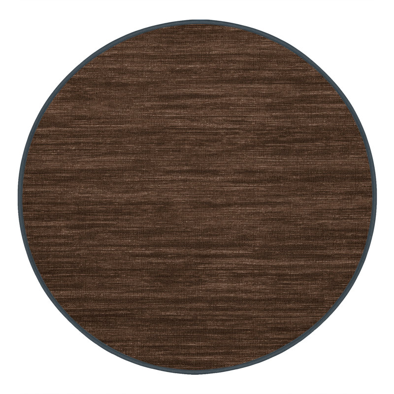 Machine Washable Solid Brown Area Rug, Round 6'