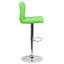 Tabouret de bar contemporain réglable en ajustable en vinyle matelassé avec base en chrome Ahlijah-29471286