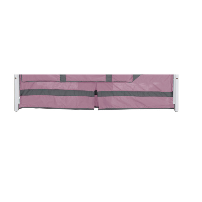 Volant poussière pour lit de bébé Hillard, Rose / Gris