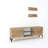 Modern TV Unit with Antibacterial Solid Pine Wood, Oak Finish, 47.5 x 15.7 x 11.8 inches | Rustproof Metal Legs, 2 Shelves (19.7 x 5.9 x 4.7 inches) | Stylish Scandinavian Design, Easy Assembly, Perfect for Living Room